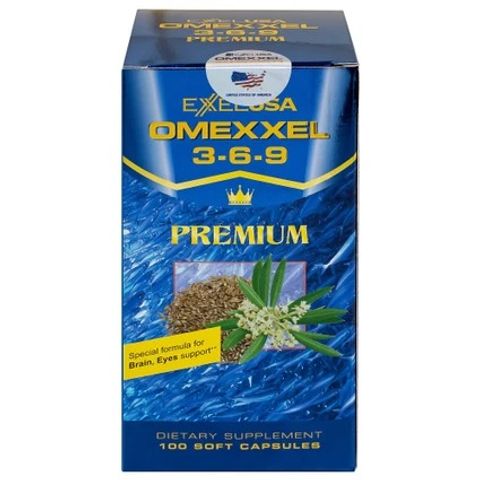 Viên uống Omexxel 3-6-9 Premium - Hỗ trợ não bộ và thị lực (100 viên) - Chứa Omega 3-6-9 và Vitamin A, E cho sức khỏe tối ưu