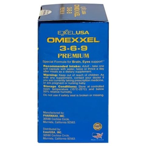 Viên uống Omexxel 3-6-9 Premium - Hỗ trợ não bộ và thị lực (100 viên) - Chứa Omega 3-6-9 và Vitamin A, E cho sức khỏe tối ưu