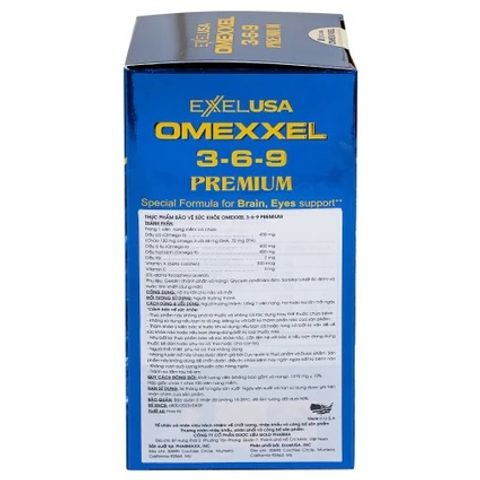 Viên uống Omexxel 3-6-9 Premium - Hỗ trợ não bộ và thị lực (100 viên) - Chứa Omega 3-6-9 và Vitamin A, E cho sức khỏe tối ưu