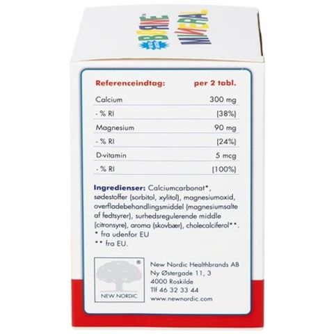 Viên nhai Borne Mineral New Nordic (120 viên) - Hỗ trợ tăng chiều cao và phòng ngừa còi xương cho trẻ em từ 3 tuổi trở lên