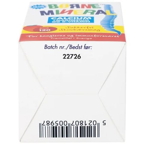 Viên nhai Borne Mineral New Nordic (120 viên) - Hỗ trợ tăng chiều cao và phòng ngừa còi xương cho trẻ em từ 3 tuổi trở lên