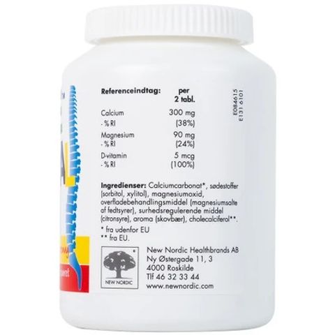 Viên nhai Borne Mineral New Nordic (120 viên) - Hỗ trợ tăng chiều cao và phòng ngừa còi xương cho trẻ em từ 3 tuổi trở lên