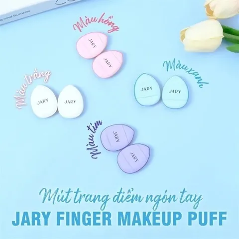 [Màu ngẫu nhiên] Mút Trang Điểm Ngón Tay Jary Finger Makeup Puff - Set 2 mút 618249
