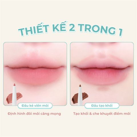 Chì Kẻ Viền Môi Dearmay 2In1 Plumpy Lip Liner Hàn Quốc - Chất Chì Mềm Mượt, Tạo Khối Định Hình Đôi Môi Rạng Rỡ, 0.46g