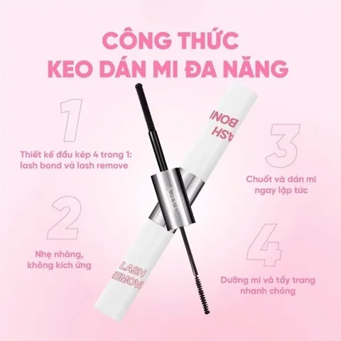 Keo Dán Mi 2 Đầu 4 Trong 1 JARY - Keo và Dung Dịch Tẩy Trang Mi An Toàn, Tiện Lợi, Dễ Dàng Sử Dụng cho Mắt Nhạy Cảm