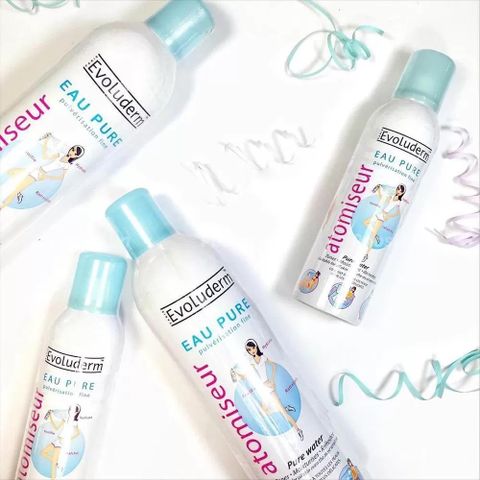 Nước Xịt Khoáng Evoluderm Eau Pure 400ml - Dưỡng Ẩm Làm Mát Da, Giữ Lớp Trang Điểm Bền, An Toàn Cho Mọi Loại Da