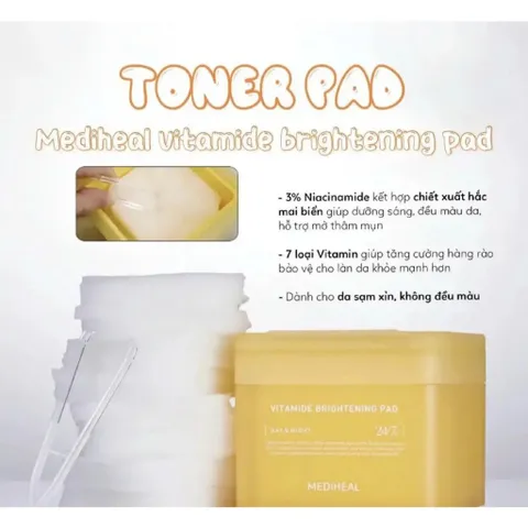 Toner Pad Mediheal Giảm Mụn, Sáng Da, Chống Lão Hóa - Chứa Niacinamide, Tea Tree, Collagen, 7 Vitamin Thiết Yếu 618262