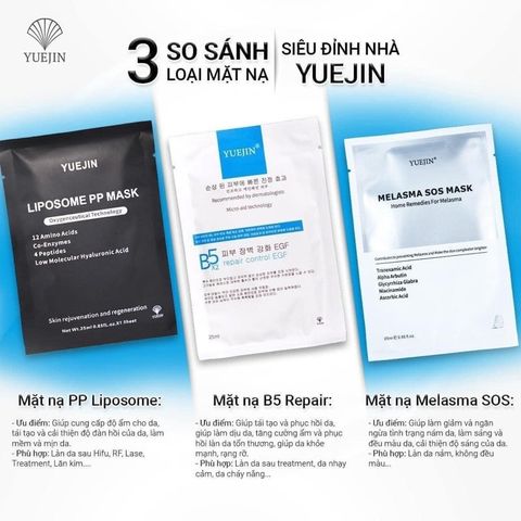 Mặt Nạ Phục Hồi Cấp Ẩm Yuejin B5 Repair Control EGF - Dưỡng Ẩm và Làm Dịu Da Nhạy Cảm, Giảm Đỏ Da, Phù Hợp Sau Điều Trị