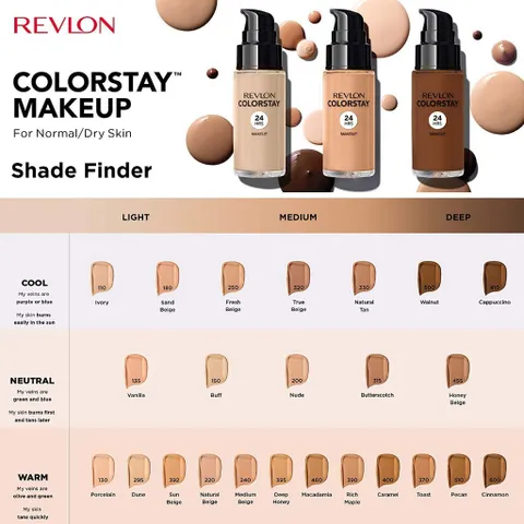 Kem Nền Revlon Colorstay 30ml - Lâu Trôi, Dưỡng Ẩm Cho Da Khô, Che Phủ Cao, Độ Bền 24H, Trang Điểm Tươi Tắn