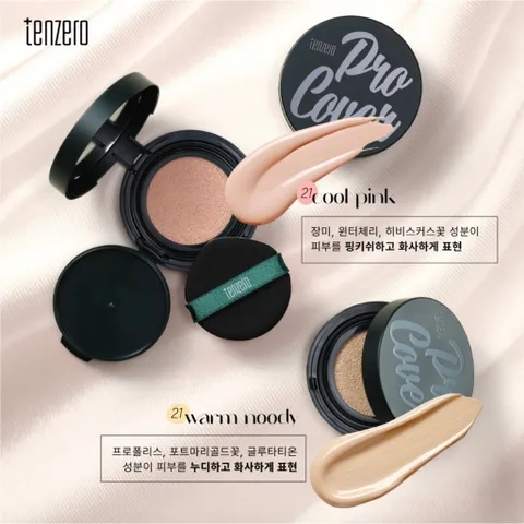 Phấn Nước Chống Nắng Tenzero Pro Cover 50+ PA++++ - Che Lỗ Chân Lông Tự Nhiên, Đệm Làn Da Trắng Mịn 15g