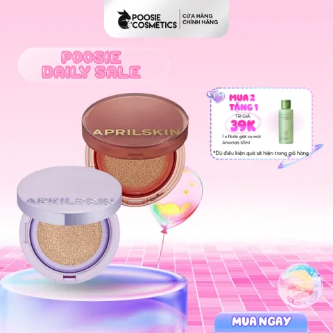 Phấn Nước April Skin Cushion + Refill SPF50+/PA+++ - Che Phủ Hoàn Hảo, Dưỡng Ẩm, Kiềm Dầu Dành Cho Mọi Loại Da, Mỹ Phẩm Chính Hãng