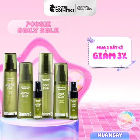 Xịt Khóa Nền Cố Định Glamrr Q Vegan Super Stay Makeup Fixer 130ML - Kiềm Dầu, Giữ Lớp Trang Điểm 24H Cho Da Nhạy Cảm