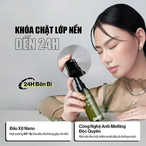Xịt Khóa Nền Cố Định Glamrr Q Vegan Super Stay Makeup Fixer 130ML - Kiềm Dầu, Giữ Lớp Trang Điểm 24H Cho Da Nhạy Cảm