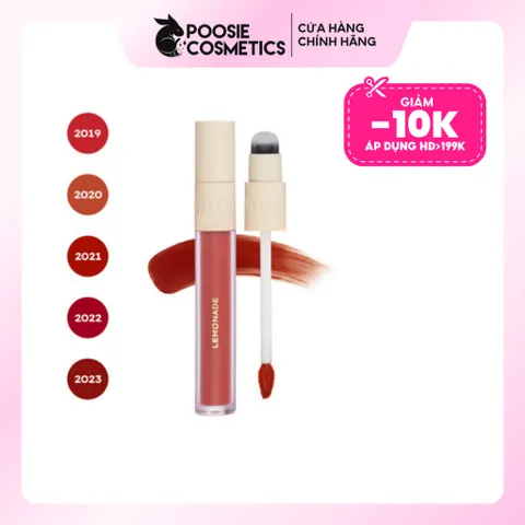 Son Kem Mịn Lì Thuần Chay Lemonade Perfect Couple Lip 5 Years - Độ Bám Màu Lên Đến 8 Giờ, 5 Màu Trendy, Thiết Kế Đầu Cọ Tiện Lợi