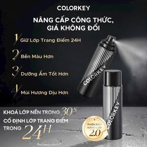 Xịt Khóa Nền Colorkey Airy Soft Matte 100ml - Định Hình Trang Điểm Bền Lâu, Chống Trôi, Thoa Mịn Da, Giữ Ẩm, Không Bóng Dầu