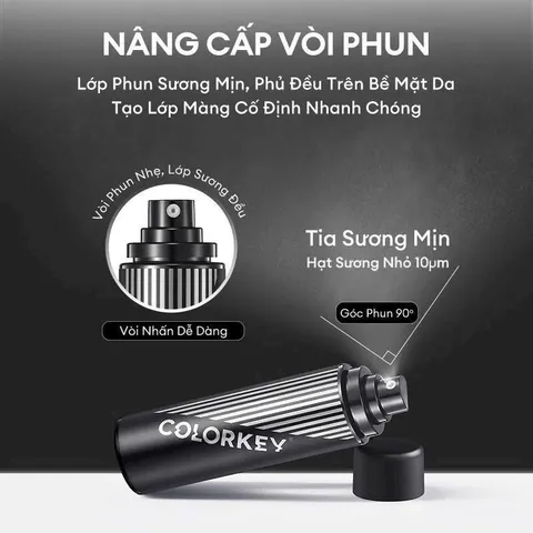 Xịt Khóa Nền Colorkey Airy Soft Matte 100ml - Định Hình Trang Điểm Bền Lâu, Chống Trôi, Thoa Mịn Da, Giữ Ẩm, Không Bóng Dầu