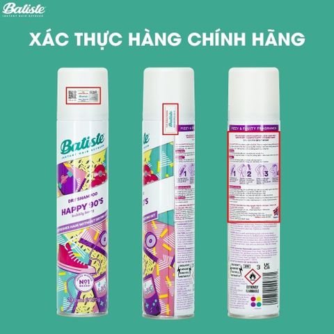 Dầu Gội Khô Batiste 200ml - Giải pháp tươi mới cho tóc, hấp thụ dầu nhờn tức thì, phù hợp mọi loại tóc, không cần nước.