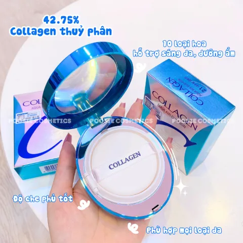 Phấn Nước Collagen Enough Aqua Air Cushion - Trang Điểm Chống Lão Hóa và Dưỡng Ẩm, Làn Da Tự Nhiên #21 15g