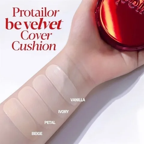 Phấn Nước Espoir Pro Tailor Be Velvet Cover Cushion SPF34 PA++ Kèm Lõi Refill - Lớp Nền Mịn Màng, Chống Nắng Tốt, Phù Hợp Da Nhạy Cảm