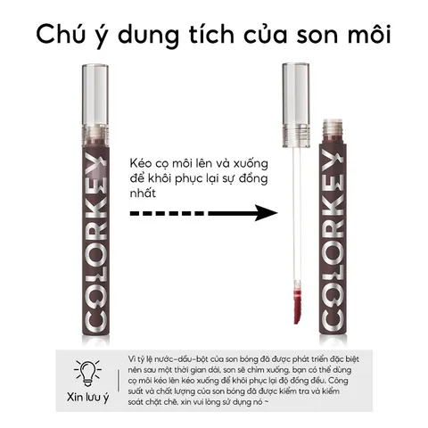 Son Tint Hiệu Ứng Gương Colorkey Airy Lip Gloss Mirror Series 2.0 - Son Lì Bóng Mịn, Không Bết Dính, Dưỡng Ẩm Tự Nhiên, Màu Hương Hoa Quả