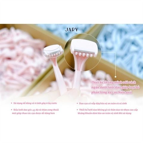 Dao Cạo Lông Toàn Thân Jary Body Razor - Set 2 Cái (Hồng & Xanh) - Dễ Dàng, An Toàn Cho Mọi Vùng Da