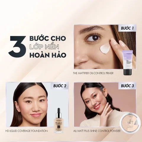 Kem Nền Catrice HD Liquid Coverage 24h 30ml - Che Phủ Cao, Kiềm Dầu, Dưỡng Ẩm, SPF 25, Làn Da Tự Nhiên, Phù Hợp Mọi Loại Da