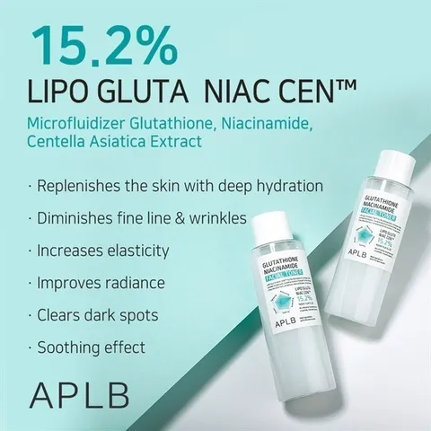 Toner APLB Niacinamide Glutathione Lipo Gluta Niac 15.2% 160ml - Sáng Da, Se Khít Lỗ Chân Lông, Dưỡng Ẩm Tự Nhiên