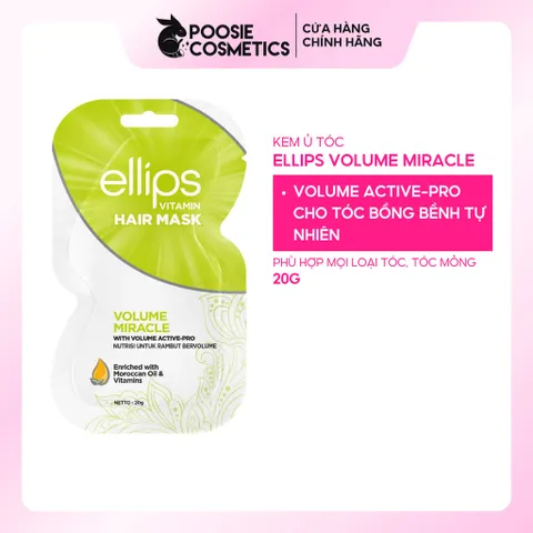Kem Ủ Tóc Ellips Phục Hồi Hư Tổn 20g - Mặt Nạ Dưỡng Tóc Pro-Keratin Complex Giúp Tóc Khỏe Mạnh và Mềm Mượt