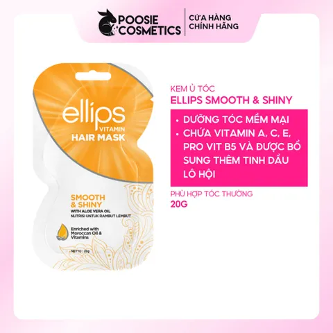 Kem Ủ Tóc Ellips Phục Hồi Hư Tổn 20g - Mặt Nạ Dưỡng Tóc Pro-Keratin Complex Giúp Tóc Khỏe Mạnh và Mềm Mượt