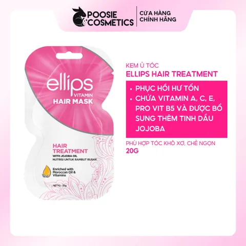 Kem Ủ Tóc Ellips Phục Hồi Hư Tổn 20g - Mặt Nạ Dưỡng Tóc Pro-Keratin Complex Giúp Tóc Khỏe Mạnh và Mềm Mượt