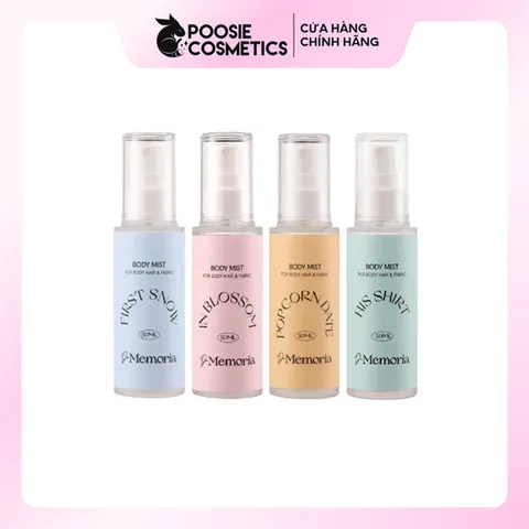 Nước Hoa Dạng Xịt Không Cồn De Memoria 50ml - Body Mist His Shirt 04, Hương Vải Vóc Sạch, Độ Lưu Hương Lên Đến 6 Giờ