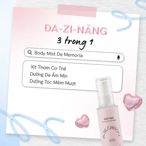 Nước Hoa Dạng Xịt Không Cồn De Memoria 50ml - Body Mist His Shirt 04, Hương Vải Vóc Sạch, Độ Lưu Hương Lên Đến 6 Giờ