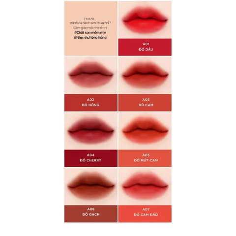 Son Kem Lì Black Rouge Air Fit Velvet Tint - Chất Velvet Mịn, Giữ Màu 8 Tiếng, Hương Trái Cây Ngọt Ngào, Dưỡng Ẩm Cho Môi