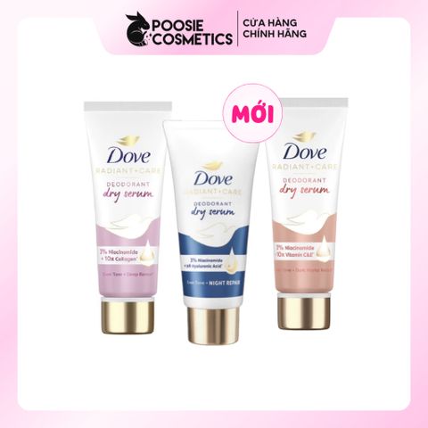 Serum Lăn Nách Dove Dry Serum 40ml - Dưỡng Sáng Khử Mùi với 3% Niacinamide & Vitamin C, Giảm Thâm & Thu Nhỏ Lỗ Chân Lông