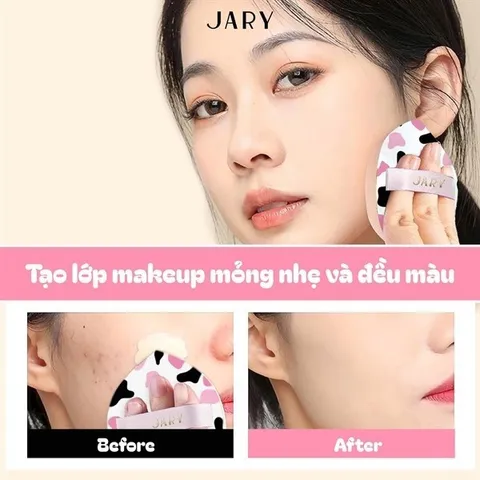 Mút Tán Kem Nền Dày Jary Thick Foundation Puff - Tán Nền Mịn Mượt, Không Thấm Kem, Thiết Kế Thông Minh, Tiết Kiệm Mỹ Phẩm