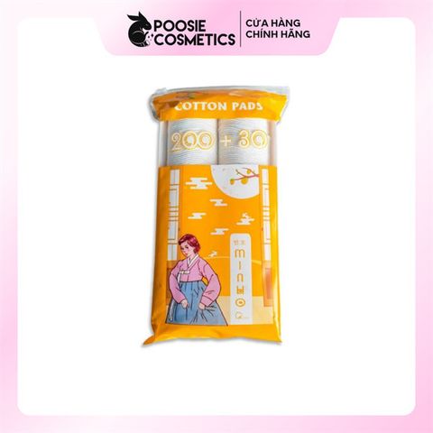 Bông tẩy trang Minho Cotton Pads 230 miếng - Bông cotton Hàn Quốc mềm mại, an toàn cho da, tẩy trang và chăm sóc da hiệu quả