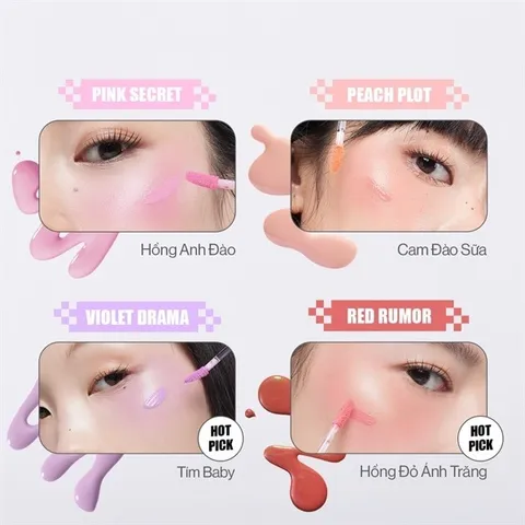 Má Hồng Kem Căng Bóng Glamrr Q Glow - Má Hồng Bền Màu Tươi Tắn Cho Da Nhạy Cảm, 3.8g, Hàn Quốc