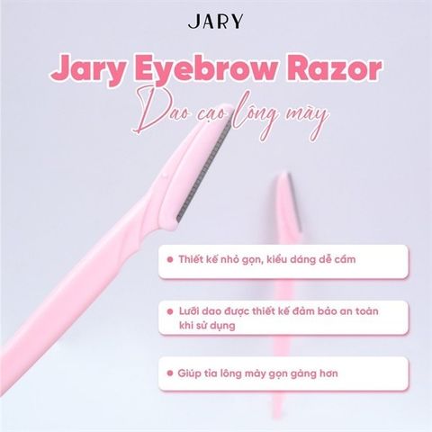Dao Cạo Tỉa Lông Mày Jary - Set 3 Cái Thép Không Gỉ, Lưỡi Sắc Bén, Thiết Kế Linh Hoạt Dành Cho Phụ Nữ Á Đông
