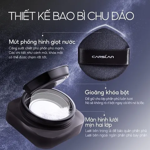 Phấn Phủ Kiềm Dầu Carslan Black Magnet 8g - Soft Focus Chống Nước, Lâu Trôi, Hiệu Chỉnh Tông Da, Phù Hợp Với Da Dầu