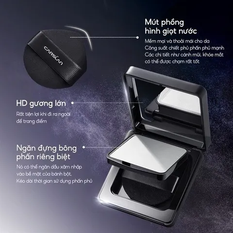 Phấn Phủ Kiềm Dầu Carslan Black Magnet 8g - Soft Focus Chống Nước, Lâu Trôi, Hiệu Chỉnh Tông Da, Phù Hợp Với Da Dầu
