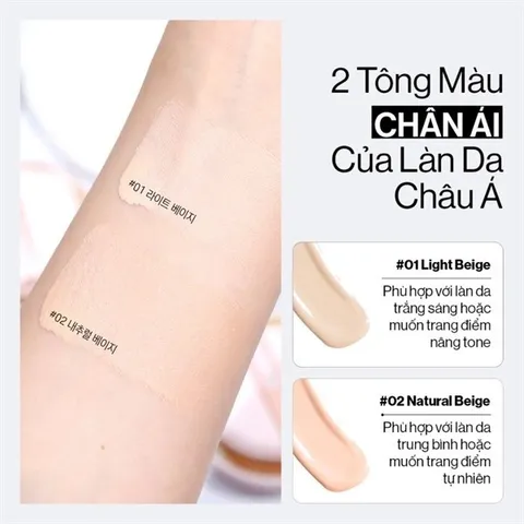Phấn Nước Glamrr Q Long Wear DD Cushion Vegan - Che Phủ Cao, Chống Nắng SPF50+/PA+++ Cho Da Nhạy Cảm, 24 Giờ Mịn Màng