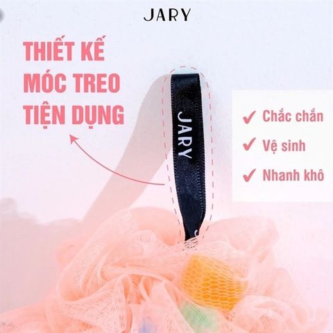 Bông Tắm Xơ Mướp Có Mút Jary Loofah 50g - Làm Sạch Da Sâu, Tẩy Tế Bào Chết Nhẹ Nhàng, An Toàn Cho Da