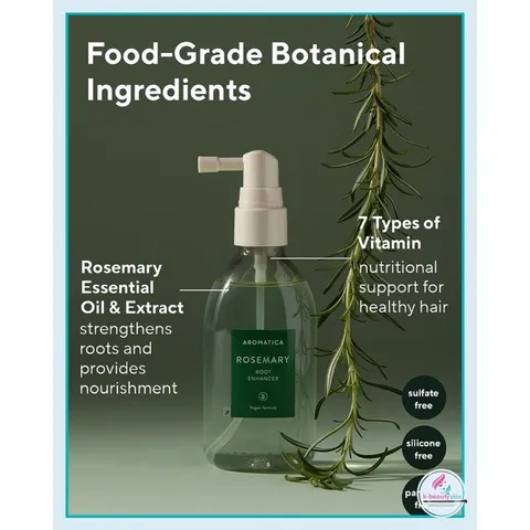 Xịt Dưỡng Tóc Aromatica Rosemary Root Enhancer 100ml - Kích Mọc Tóc, Ngăn Ngừa Rụng Tóc, Cải Thiện Sức Khỏe Da Đầu
