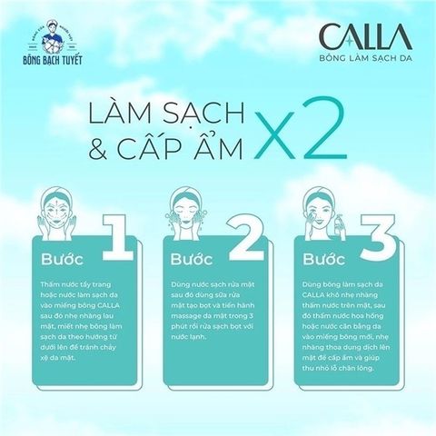 Bông Tẩy Trang Calla Bạch Tuyết - Bông Xơ Tự Nhiên Mịn Mà, An Toàn Dùng Làm Sạch Da Mặt Hàng Ngày, Tiết Kiệm Dung Dịch