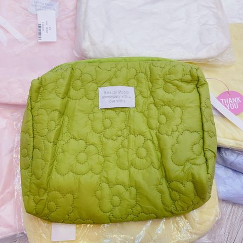 Túi Vải Hoa Đựng Mỹ Phẩm - Túi Makeup Độc Đáo, Chất Liệu Cotton Pha, Dung Tích Lớn, Phù Hợp Đi Du Lịch, Giải Pháp Ngăn Nắp