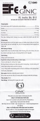 Dung dịch bổ sung sắt Feginic 4 vỉ x 5 ống x 5ml - Hỗ trợ cải thiện tình trạng thiếu máu cho phụ nữ mang thai và trẻ em.