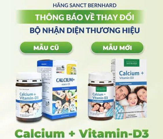 Viên Nhai Canxi và Vitamin D3 Sanct Bernhard - Bổ Sung Xương Khỏe, Hương Vị Cacao, Dùng Cho Trẻ Em và Người Lớn, 90 Viên/ Lọ