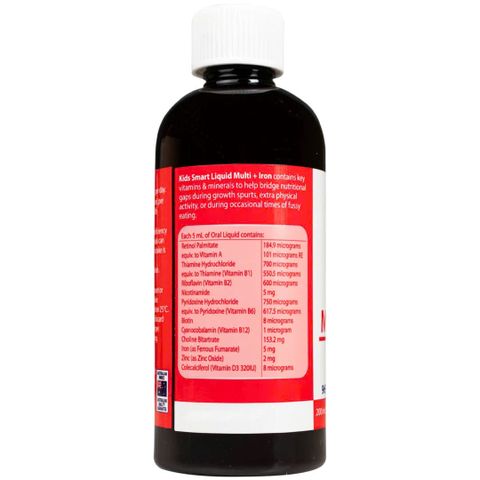 Siro Hỗ Trợ Multivitamin và Sắt Nature's Way Kids Smart Liquid Multi - Tăng Cường Sức Khỏe Trẻ Em Từ 1 Tuổi Trở Lên
