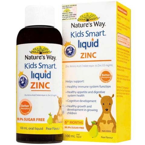 Siro Bổ Sung Kẽm Dạng Lỏng Nature’s Way Kids Smart - Hỗ Trợ Đề Kháng và Cảm Giác Thèm Ăn Cho Trẻ Từ 6 Tháng Tuổi Trở Lên