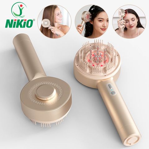 Lược massage da đầu Nikio NK-112 Pro - Công nghệ EMS và hồng ngoại, giúp giảm rụng tóc và thư giãn hiệu quả, chống nước IPX7, dễ mang theo.